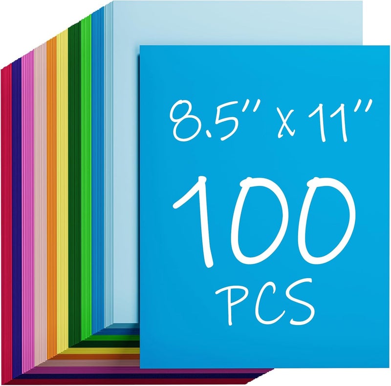 CREGEAR 100 Sheets Colored Cardstock Printer Paper 8.5 x 11, 10 Assorted Colors Card Stock, 180gsm/65lb Multicolor A4 Colorful Construction Paper for Crafting, Christmas DIY Card Making, Scrapbooking - Image 1